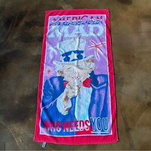 VTG 80s Rare Mad Magazine Uncle Sam Collectors Beach Towel